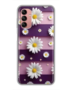 Чехол для Samsung Galaxy A04s с картинкой «Ромашки на фиолетовом»