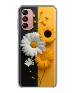 Чехол для Samsung Galaxy A04s с картинкой «Подсолнух и ромашка»
