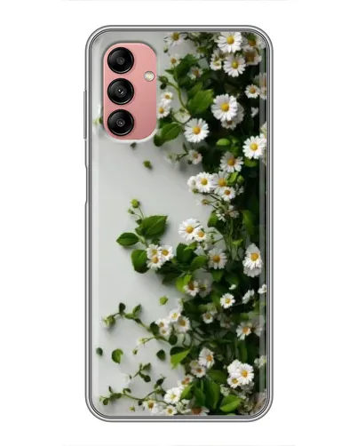 Чехол для Samsung Galaxy A04s с картинкой «Ветка мелких белых цветов»