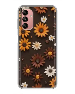 Чехол для Samsung Galaxy A04s с картинкой «Узор из маленьких подсолнухов»