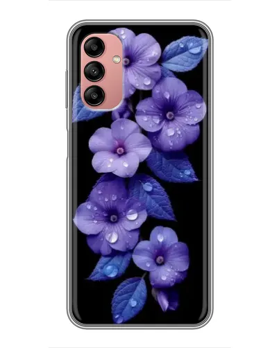 Чехол для Samsung Galaxy A04s с картинкой «Фиолетовые цветы с росою»
