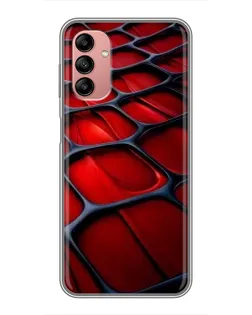 Чехол для Samsung Galaxy A04s с картинкой «Красная глянцевая сетка»