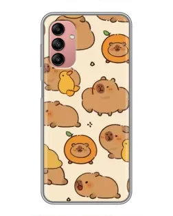 Чехол для Samsung Galaxy A04s с картинкой «Капибары с апельсинами»