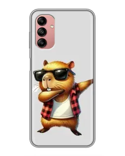 Чехол для Samsung Galaxy A04s с картинкой «Капибара рэпер даб»