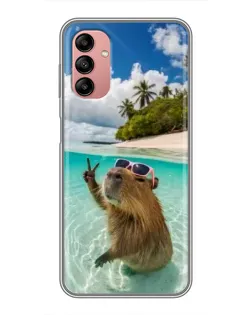 Чехол для Samsung Galaxy A04s с картинкой «Капибара на море»