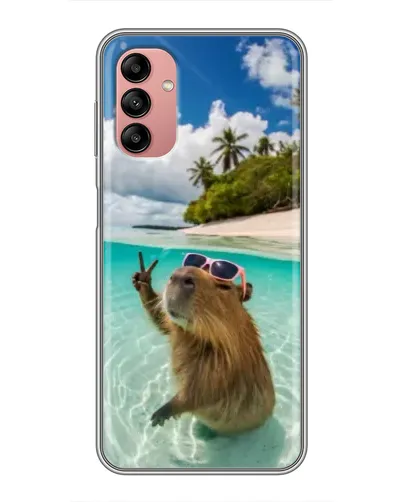 Чехол для Samsung Galaxy A04s с картинкой «Капибара на море»