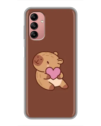 Чехол для Samsung Galaxy A04s с картинкой «Капибара с сердцем»