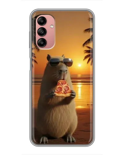 Чехол для Samsung Galaxy A04s с картинкой «Капибара с пиццей»