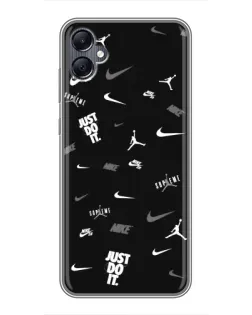 Чехол для Samsung Galaxy A05 с картинкой «Nike Black Pattern» Чехол для Samsung Galaxy A05 с картинкой «Nike Black Pattern»
