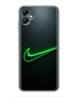 Чехол для Samsung Galaxy A05 с картинкой «Неоновый контур Nike»