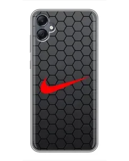 Чехол для Samsung Galaxy A05 с картинкой «Nike — карбоновая сетка»