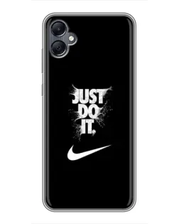 Чехол для Samsung Galaxy A05 с картинкой «Текстовый принт Nike»