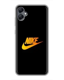 Чехол для Samsung Galaxy A05 с картинкой «Золотой логотип Nike»