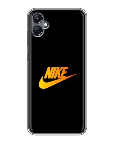 Чехол для Samsung Galaxy A05 с картинкой «Золотой логотип Nike»
