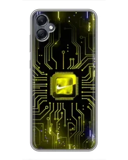 Чехол для Samsung Galaxy A05 с картинкой «Nike — золотая искра»