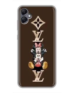 Чехол для Samsung Galaxy A05 с картинкой «LV и Микки Маус»