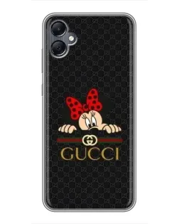 Чехол для Samsung Galaxy A05 с картинкой «Минни Маус Gucci — черный»