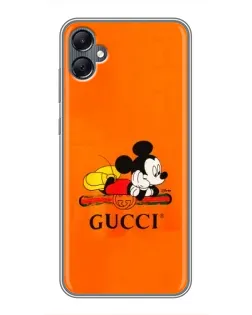 Чехол для Samsung Galaxy A05 с картинкой «Микки Маус Gucci — оранж»
