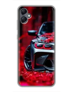 Чехол для Samsung Galaxy A05 с картинкой «Спортивная BMW и цветы» Чехол для Samsung Galaxy A05 с картинкой «Спортивная BMW и цветы»