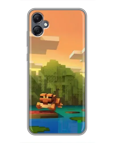 Чехол для Samsung Galaxy A05 с картинкой «Майнкрафт закат солнца»