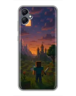 Чехол для Samsung Galaxy A05 с картинкой «Стив у башни» Чехол для Samsung Galaxy A05 с картинкой «Стив у башни»