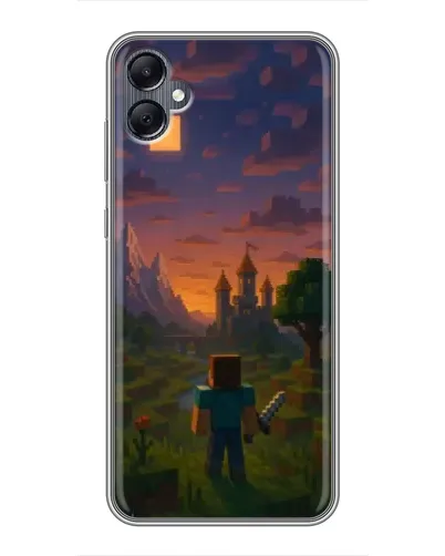 Чехол для Samsung Galaxy A05 с картинкой «Стив у башни»