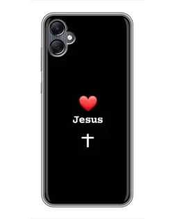 Чехол для Samsung Galaxy A05 с картинкой «Сердце - Jesus» Чехол для Samsung Galaxy A05 с картинкой «Сердце - Jesus»