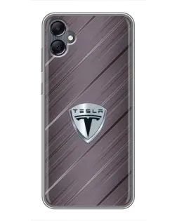 Чехол для Samsung Galaxy A05 с картинкой «Металлическая текстура Tesla» Чехол для Samsung Galaxy A05 с картинкой «Металлическая текстура Tesla»