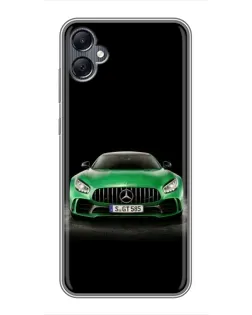 Чехол для Samsung Galaxy A05 с картинкой «Mercedes — неоновый лого»