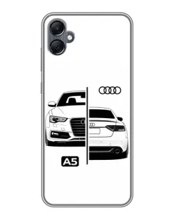 Чехол для Samsung Galaxy A05 с картинкой «Audi — контрастный дизайн» Чехол для Samsung Galaxy A05 с картинкой «Audi — контрастный дизайн»