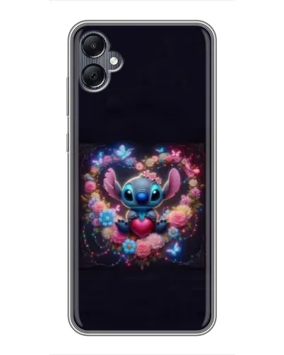 Чехол для Samsung Galaxy A05 с картинкой «Stitch в цветах»