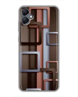 Чехол для Samsung Galaxy A05 с картинкой «Коричневые объемные квадраты» Чехол для Samsung Galaxy A05 с картинкой «Коричневые объемные квадраты»