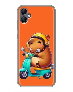 Чехол для Samsung Galaxy A05 с картинкой «Капибара на скутере»