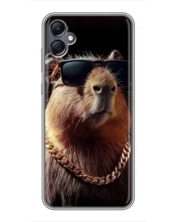 Чехол для Samsung Galaxy A05 с картинкой «Капибара золотая цепь»