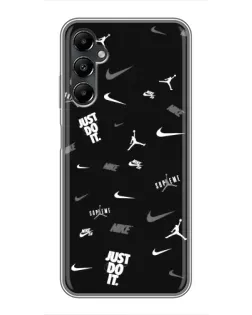 Чехол для Samsung Galaxy A05s с картинкой «Nike Black Pattern» Чехол для Samsung Galaxy A05s с картинкой «Nike Black Pattern»