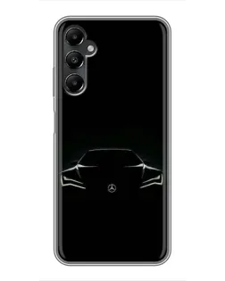 Чехол для Samsung Galaxy A05s с картинкой «Mercedes — силуэт авто» Чехол для Samsung Galaxy A05s с картинкой «Mercedes — силуэт авто»