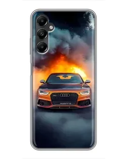 Чехол для Samsung Galaxy A05s с картинкой «Audi в огненном дыму»