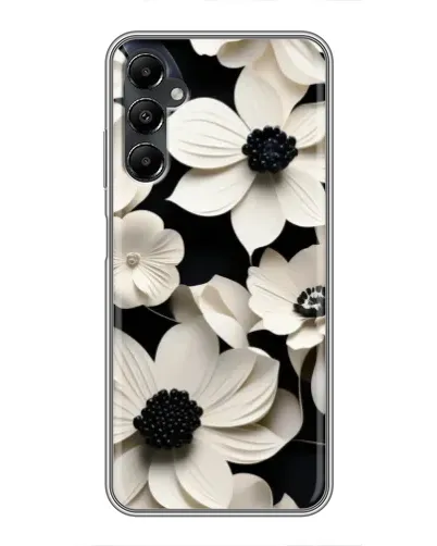 Чехол для Samsung Galaxy A05s с картинкой «Объемные белые цветы»