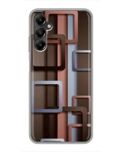 Чехол для Samsung Galaxy A05s с картинкой «Коричневые объемные квадраты»