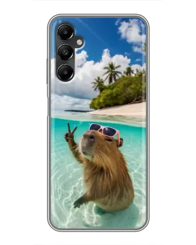 Чехол для Samsung Galaxy A05s с картинкой «Капибара на море»