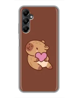Чехол для Samsung Galaxy A05s с картинкой «Капибара с сердцем»