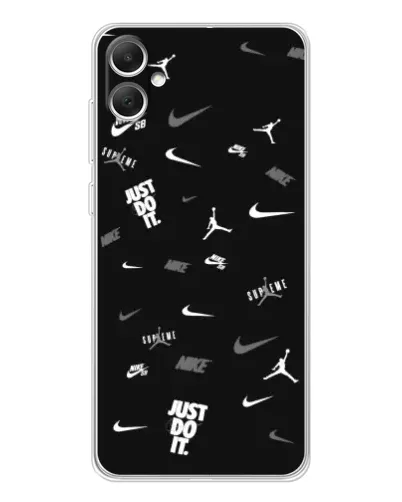 Чехол для Samsung Galaxy A06 с картинкой «Nike Black Pattern» Чехол для Samsung Galaxy A06 с картинкой «Nike Black Pattern»
