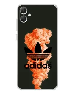 Чехол для Samsung Galaxy A06 с картинкой «Оранжевый дым Adidas»