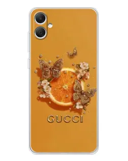 Чехол для Samsung Galaxy A06 с картинкой «Gucci — золотые бабочки»