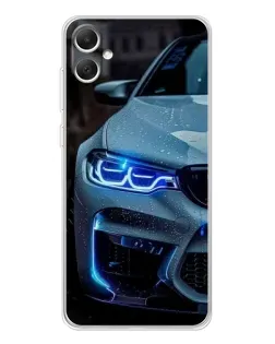 Чехол для Samsung Galaxy A06 с картинкой «Взгляд BMW с синими фарами» Чехол для Samsung Galaxy A06 с картинкой «Взгляд BMW с синими фарами»
