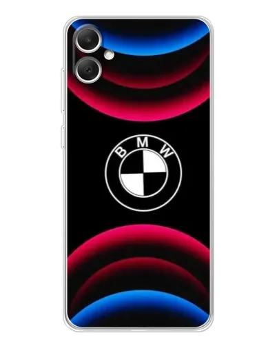 Чехол для Samsung Galaxy A06 с картинкой «Логотип BMW и неоновые дуги» Чехол для Samsung Galaxy A06 с картинкой «Логотип BMW и неоновые дуги»