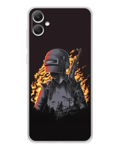 Чехол для Samsung Galaxy A06 с картинкой «PUBG — огненный силуэт»