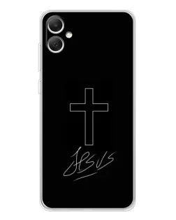 Чехол для Samsung Galaxy A06 с картинкой «Графический крест Jesus» Чехол для Samsung Galaxy A06 с картинкой «Графический крест Jesus»