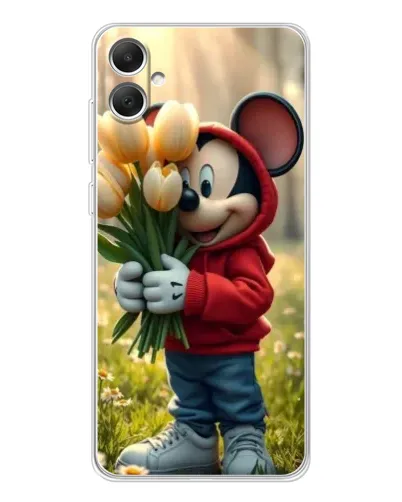 Чохол для Samsung Galaxy A06 з картинкою «Міккі з тюльпанами»
