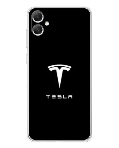 Чехол для Samsung Galaxy A06 с картинкой «Tesla White Logo»
